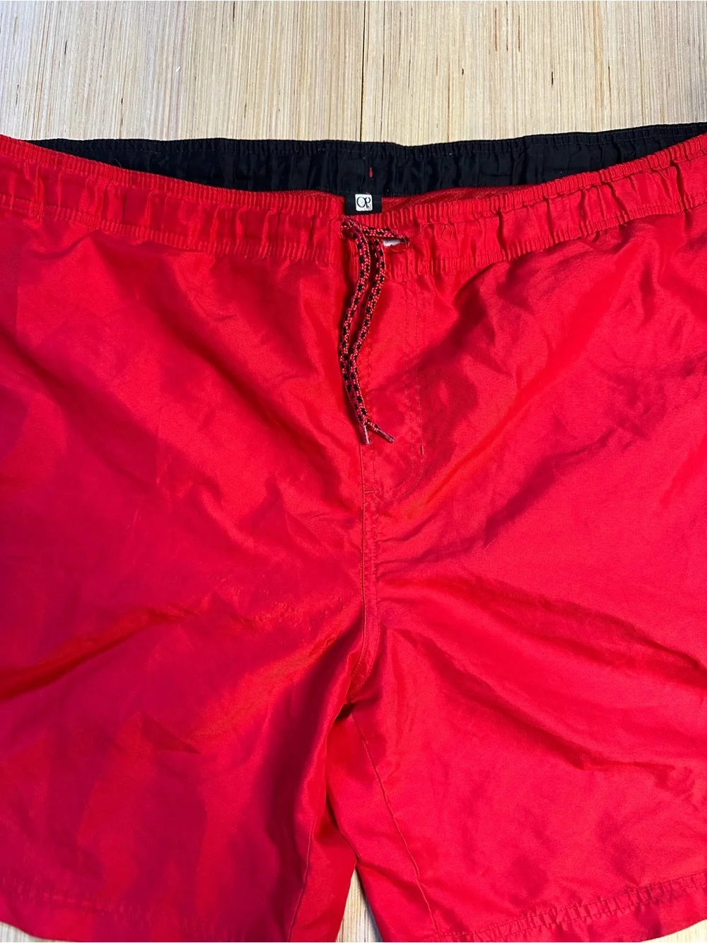 OP Men’s Red Swim Trunks with Black Waistband